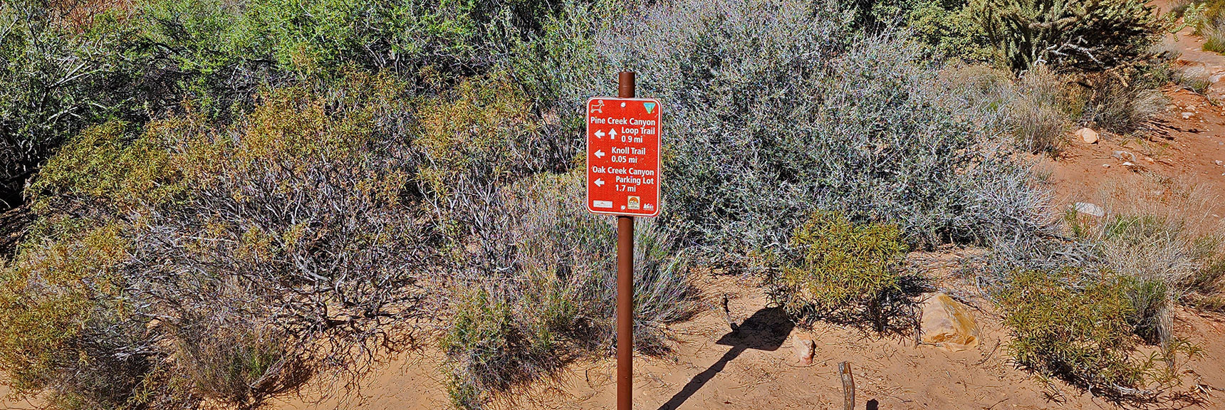 Directional Sign + Distances at Knoll Northern Trailhead | Knoll Trail | Red Rock Canyon National Conservation Area, Nevada | David Smith | LasVegasAreaTrails.com