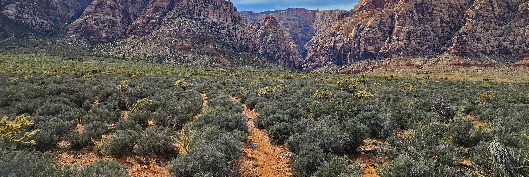 Historic Road Continuing Beyond Cairn Clearly Aimed at Pine Creek Canyon | Historic Roads in Red Rock Canyon, Nevada | David Smith | LasVegasAreaTrails.com