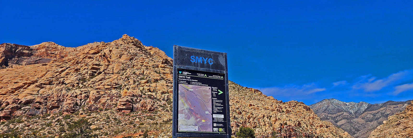 SMYC South Trailhead at Ice Box Canyon. Buffalo Wall Background | SMYC Trail | Red Rock Canyon National Conservation Area, Nevada | David Smith | LasVegasAreaTrails.com