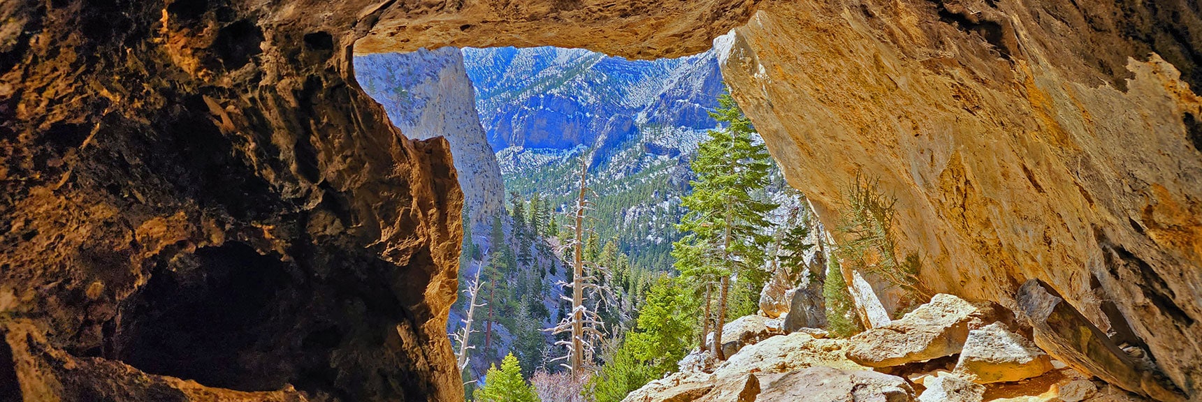 Canyon View Framed Through Cave Opening | Mary Jane Falls | Mt. Charleston Wilderness | Spring Mountains, Nevada