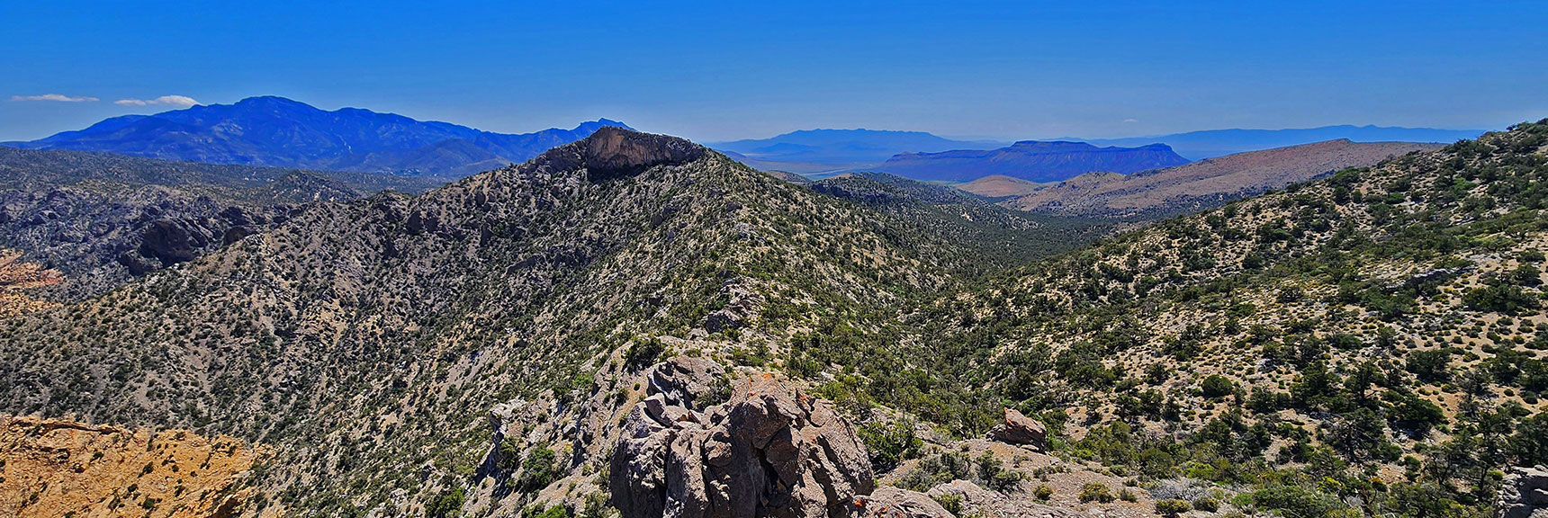 Next Stretch of Ridgeline South from Indecision Peak | Mt Wilson to Hidden Peak | Upper Crest Ridgeline | Rainbow Mountain Wilderness, Nevada