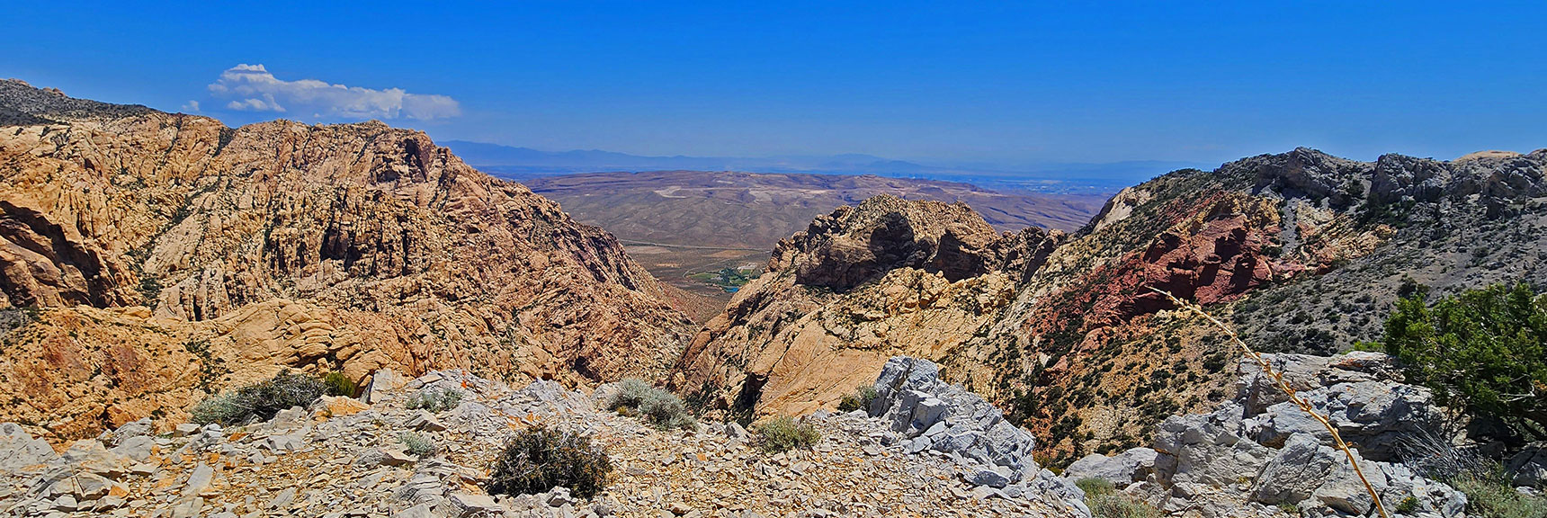 Blue Diamond Hill Through Canyon Below Upper Crest Ridgeline | Little Zion | Rainbow Mountain Wilderness, Nevada