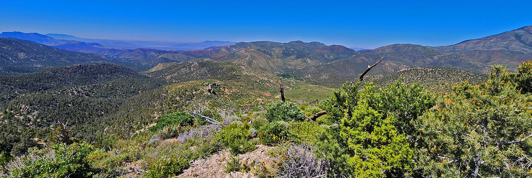 View Back Down Approach Ridge to Its Base | Wilson Ridge Lovell Canyon Loop | Lovell Canyon, Nevada