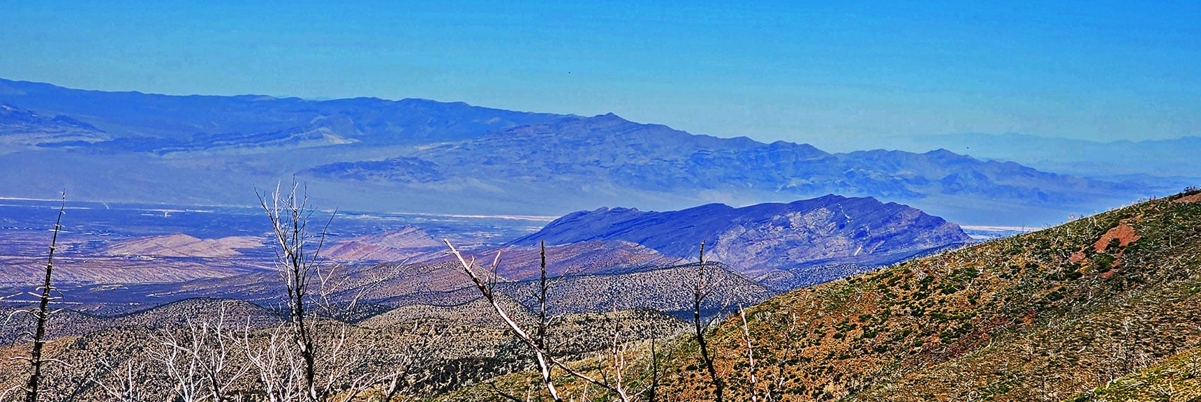Sky Canyon Ridge Borders Sky Canyon and Las Vegas Valley. Gass Peak Faint Background. | Wilson Ridge Lovell Canyon Loop | Lovell Canyon, Nevada