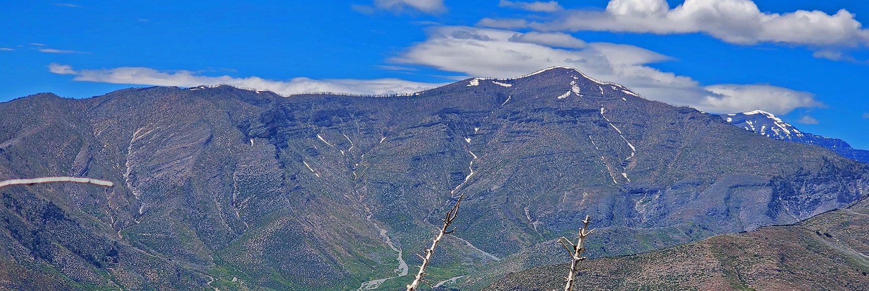 Upper Sexton Ridge Approaching Griffith Peak. Charleston Peak to Right. | Wilson Ridge South High Point | Lovell Canyon, Nevada