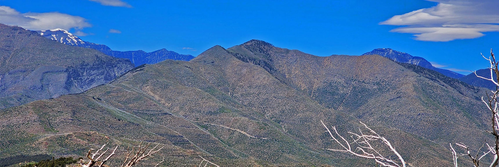 Wilson Ridge Ascending to Harris Mountain. Mummy Mt. to Right. | Wilson Ridge South High Point | Lovell Canyon, Nevada