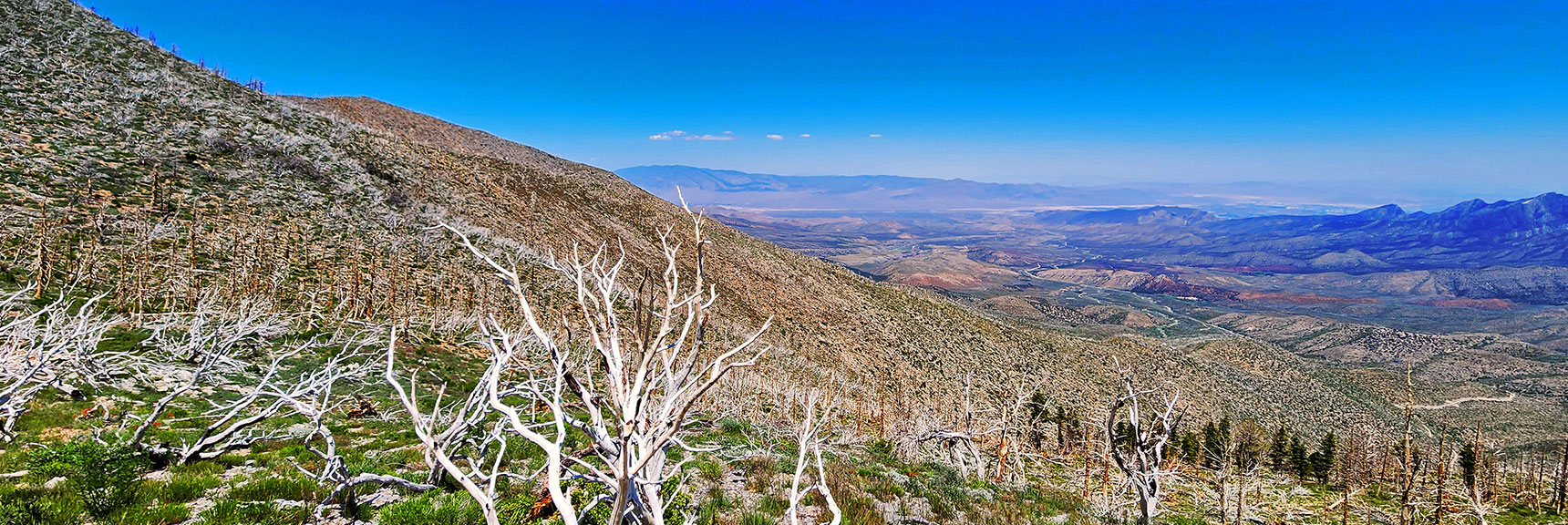 View Down Kyle Canyon Toward Sheep Range, Gass Peak, North Vegas Valley. | Wilson Ridge to Harris Mountain | Lovell Canyon, Nevada