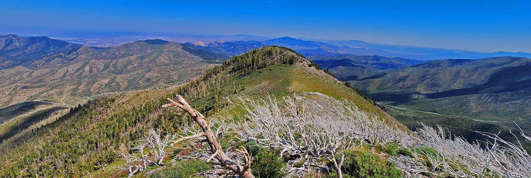 Begin Wilson Ridge Descent Now. Approaching Cone Hill Below Harris Mt. Summit. | Wilson Ridge to Harris Mountain | Lovell Canyon, Nevada