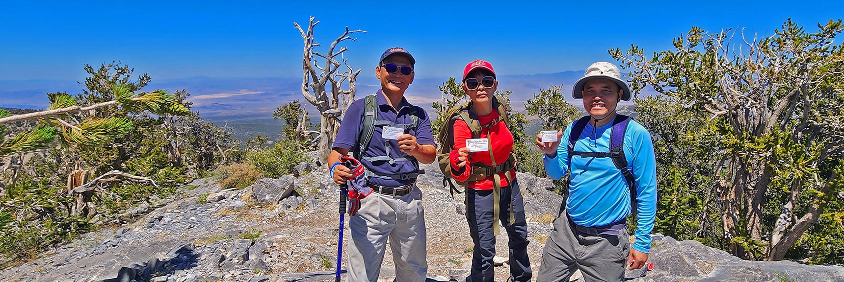 Climbers I Met on Fletcher Peak Summit. They Came by the Traditional Route I Will Descend | Fletcher Canyon / Fletcher Peak / Cockscomb Ridge Circuit | Mt. Charleston Wilderness | Spring Mountains, Nevada