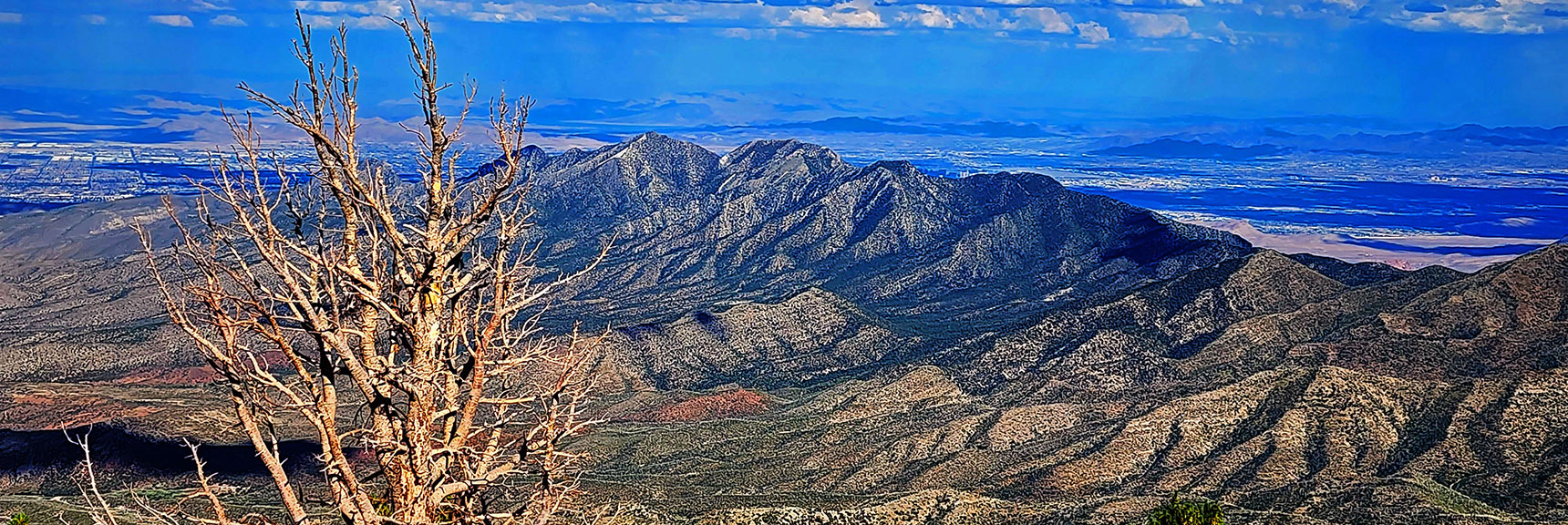Higher View of La Madre Mts. Las Vegas Valley Background. | Harris Mountain Triangle | Mt Charleston Wilderness, Nevada