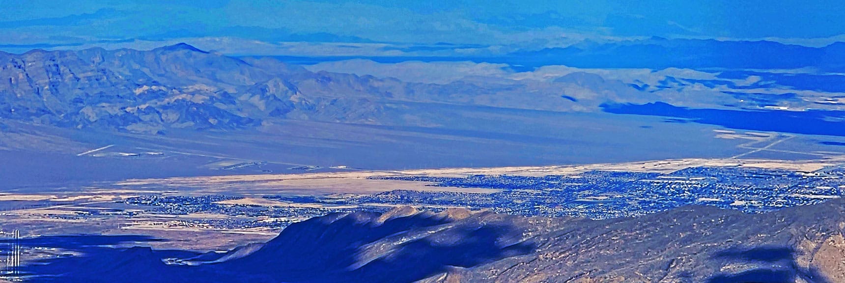 North Las Vegas Valley to Gass Peak (left) | Harris Mountain Triangle | Mt Charleston Wilderness, Nevada