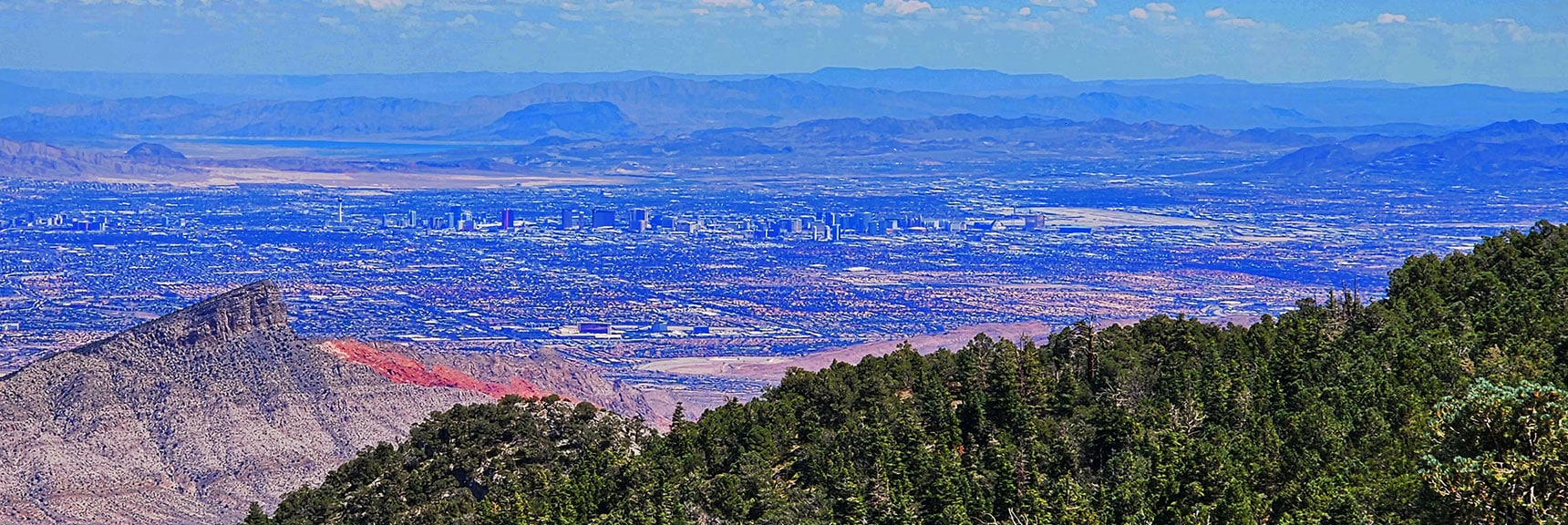Large View of Las Vegas Strip, Lake Mead, Arizona Fortification Hill, Black Mts. & More. | Wilson Ridge Lower Loop | Lovell Canyon, Nevada