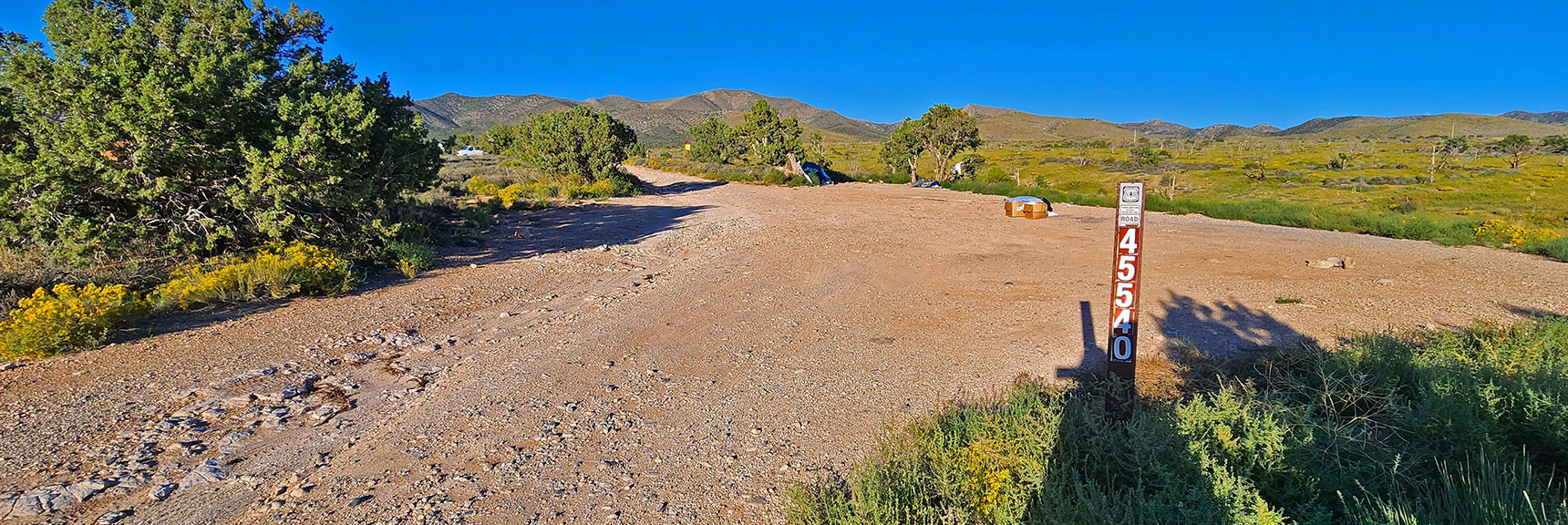 Starting Point at Intersection of Lovell Canyon & Saltgrass (#45540) Roads | Mt Wilson to Juniper Peak | Rainbow Mountains Upper Crest Ridgeline | Rainbow Mountain Wilderness, Nevada