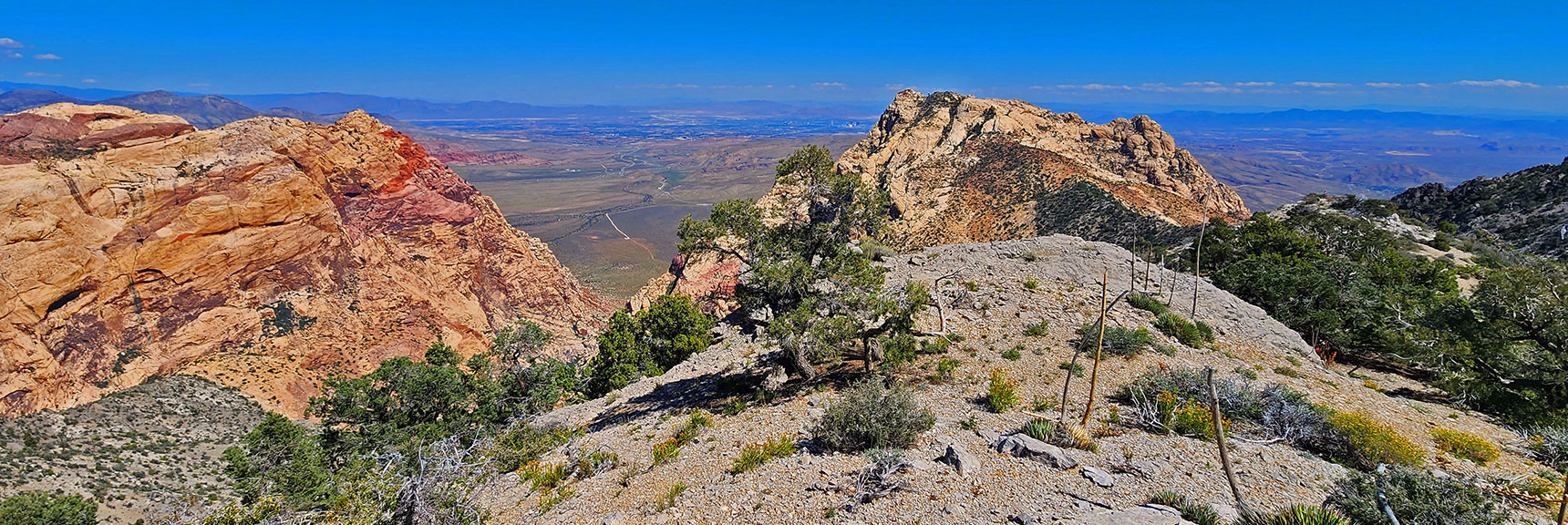 Rainbow Mt. (left); Mt. Wilson (right) from a Ridgeline High Point. | Mt Wilson to Juniper Peak | Rainbow Mountains Upper Crest Ridgeline | Rainbow Mountain Wilderness, Nevada