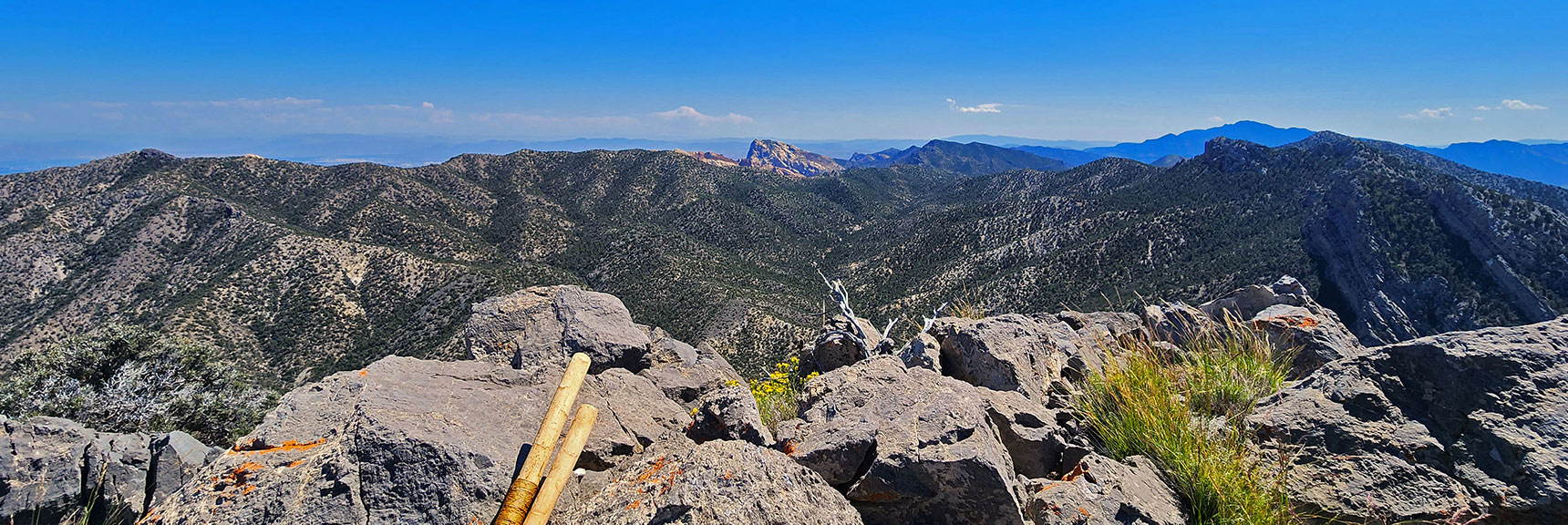 That Cross-Over Ridge Lands on Rainbow Mts. Ridgeline Above Juniper Peak. Mt. Wilson Visible.| Red Rock Summit | Lovell Canyon & Rainbow Mountain Wilderness, Nevada