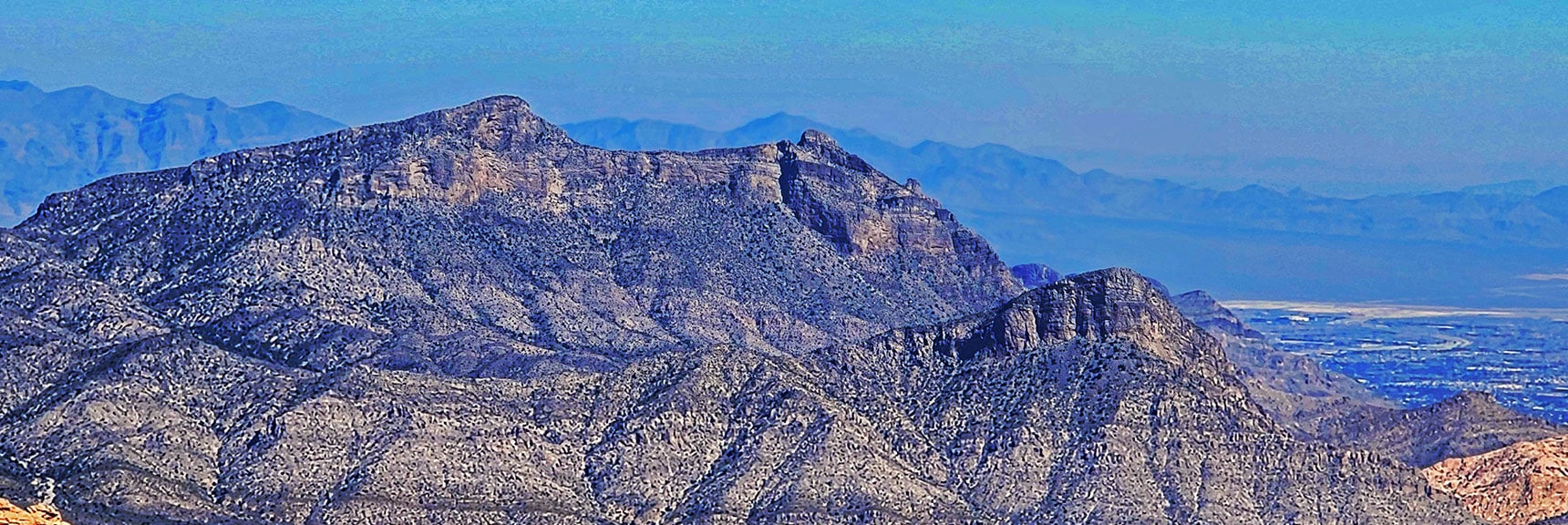 Damsel Peak (left); Turtlehead Peak (below, right) from Red Rock Summit | Red Rock Summit Loop | Wilson Ridge | Lovell Canyon, Nevada