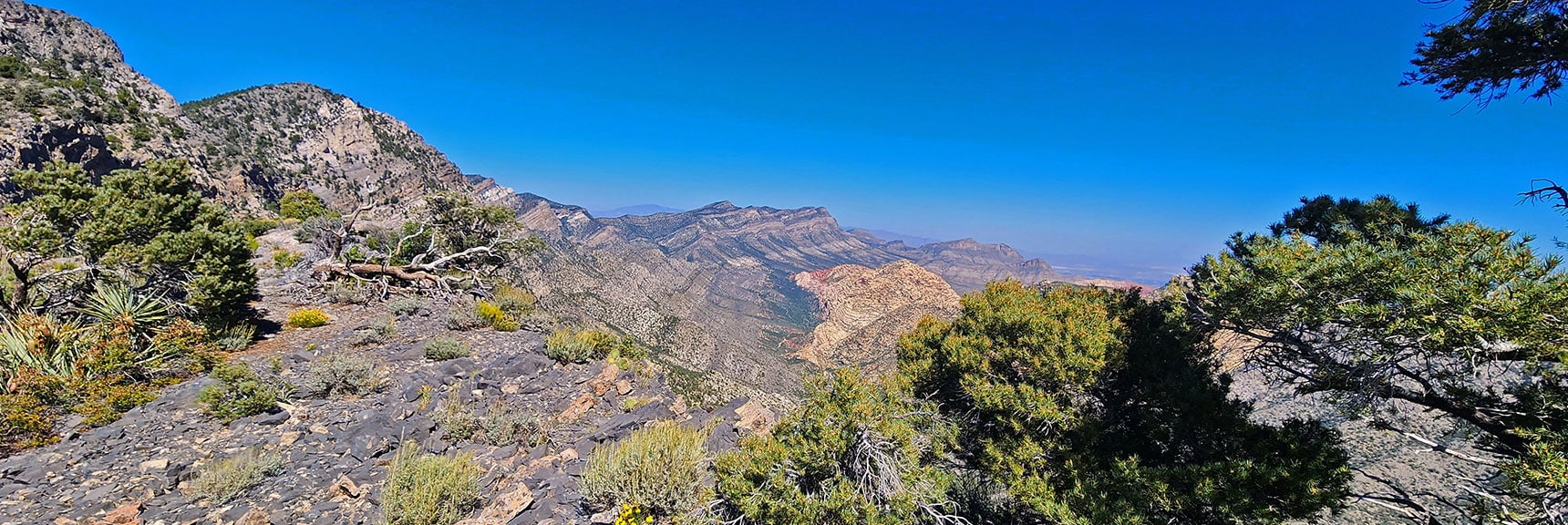 Crescent-Shaped La Madre Cliffs, White Rock Mt. Below. | Red Rock Summit Loop | Wilson Ridge | Lovell Canyon, Nevada