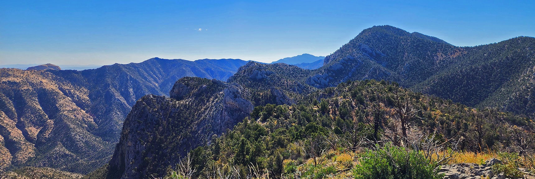 South Along Ridgeline Also Shows Rainbow Mts. Upper Crest Ridgeline (Left) | Switchback Spring Pinnacle | Wilson Ridge | Lovell Canyon, Nevada