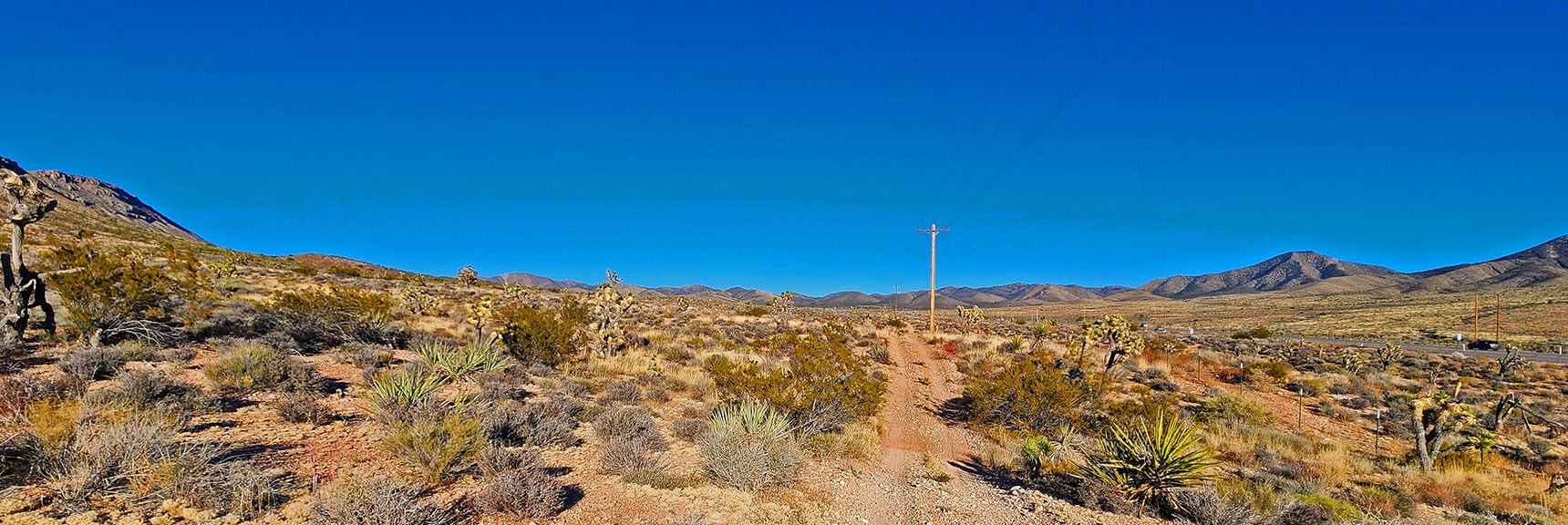 Stick to Powerline Maintenance Rd. for Safety on Active Target Shooting Days. | Landmark Bluff Circuit | Lovell Canyon, Nevada