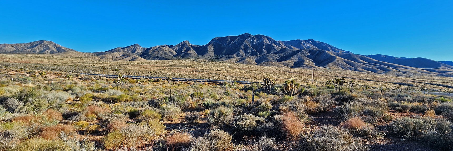 View Across Hwy 160 to Potosi Mt. | Landmark Bluff Circuit | Lovell Canyon, Nevada