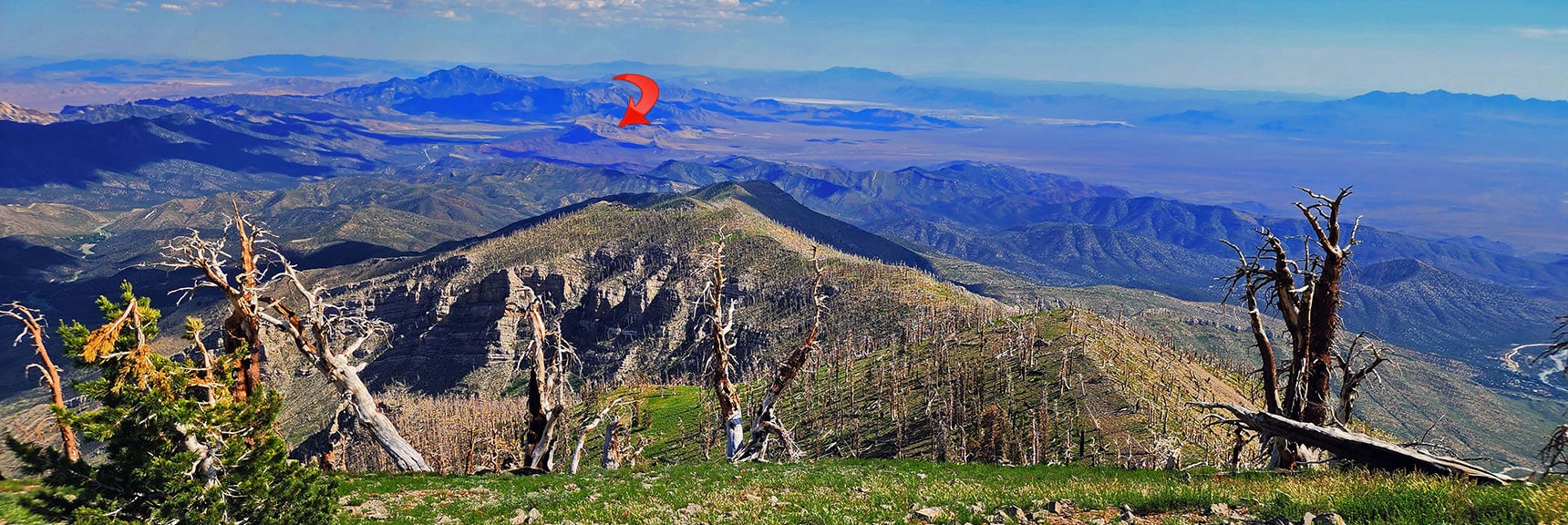 Landmark Bluff from Griffith Peak at Summit of Sexton Ridgeline | Landmark Bluff | Lovell Canyon, Nevada