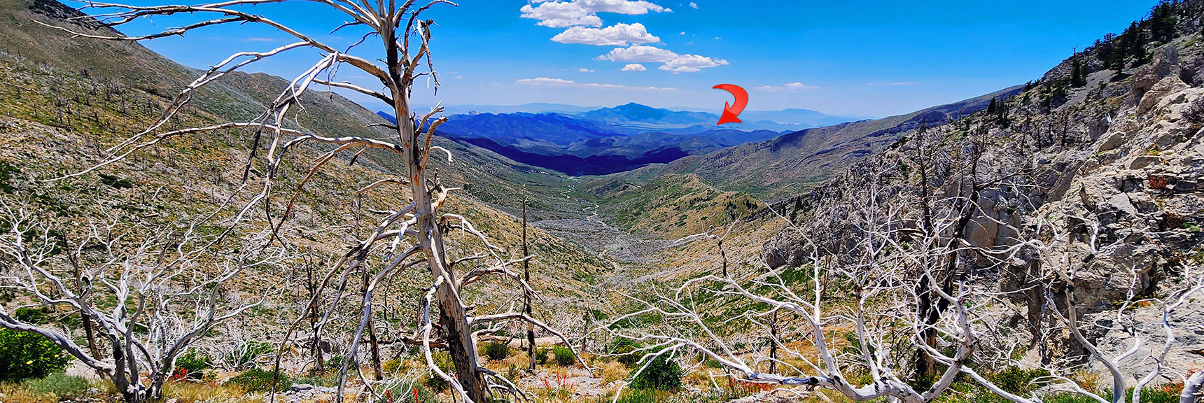 Landmark Bluff from Griffith/Harris Saddle at Upper End of Lovell Canyon | Landmark Bluff | Lovell Canyon, Nevada