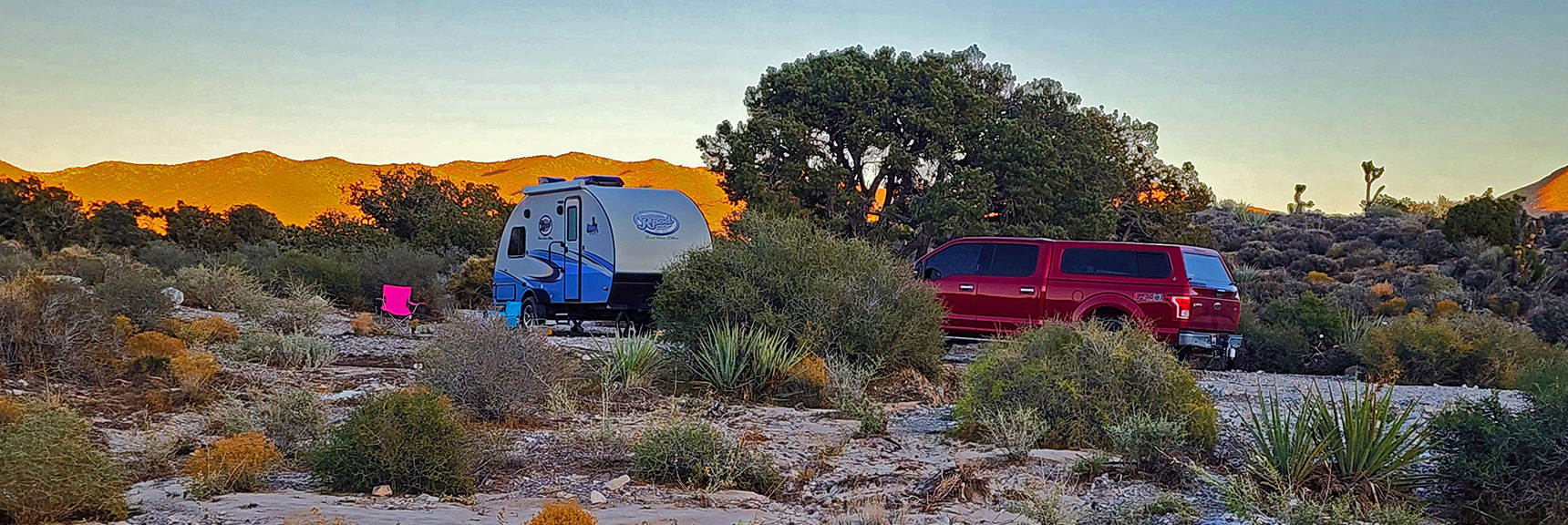 Camping Spot with Sunrise & Sunset Views on Rainbow Spring Road | Lovell Canyon Camping, Nevada | David Smith | LasVegasAreaTrails.com