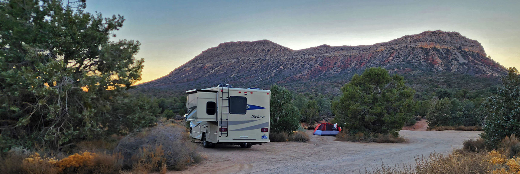 Sunset at the Base of Landmark Bluff | Lovell Canyon Camping, Nevada | David Smith | LasVegasAreaTrails.com