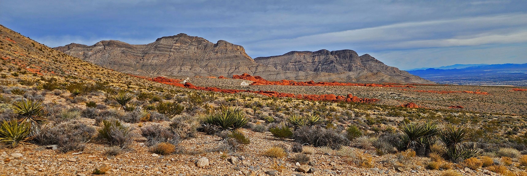 Little Red Rock, Summerlin Ridge Background (right) | Damsel Peak Southeastern Slope | Calico & Brownstone Basins, Nevada