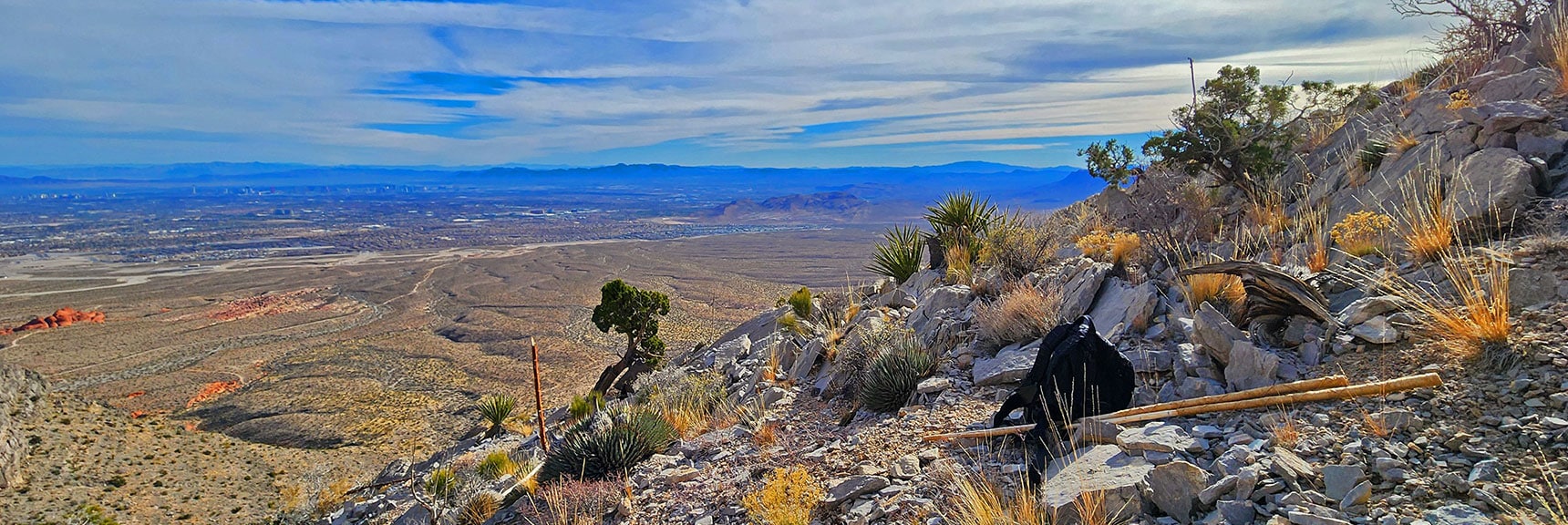 Expansive View of Las Vegas Valley Below | Damsel Peak Southeastern Slope | Calico & Brownstone Basins, Nevada