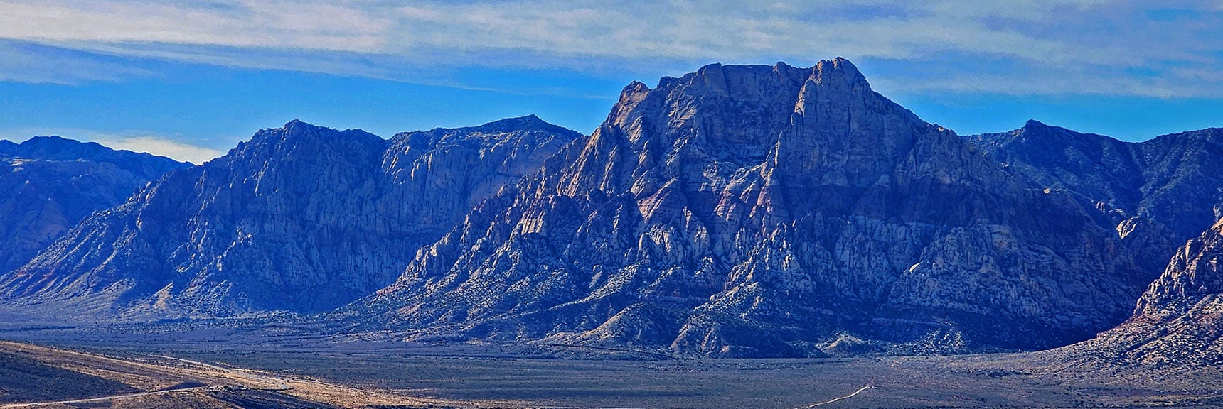 Mt. Wilson, Tallest of Rainbow Mountains at 7,071ft. Oak Creek Canyon (left); First Creek Canyon (right) | Grand Staircase | Calico Basin, Nevada