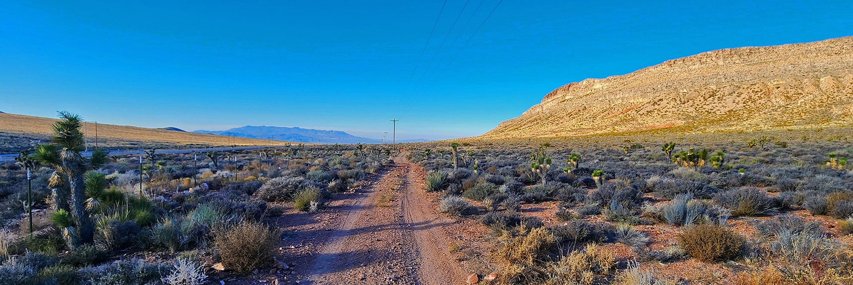 Powerline Maintenance Road Takes You Along South Side of Landmark Bluff | Landmark Bluff Summit | Lovell Canyon, Nevada