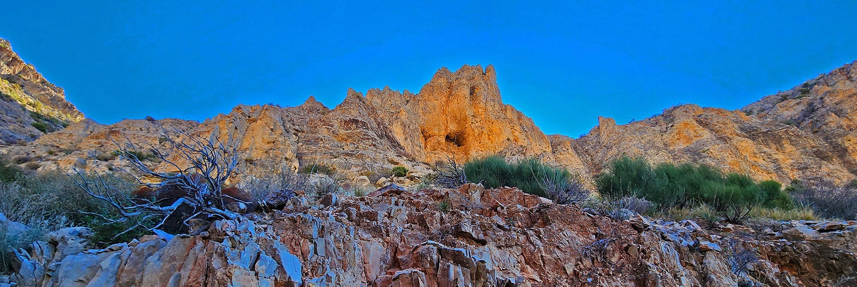 South Wall of Chute Canyon Has Rock Formations with Faces! | Landmark Bluff Summit | Lovell Canyon, Nevada