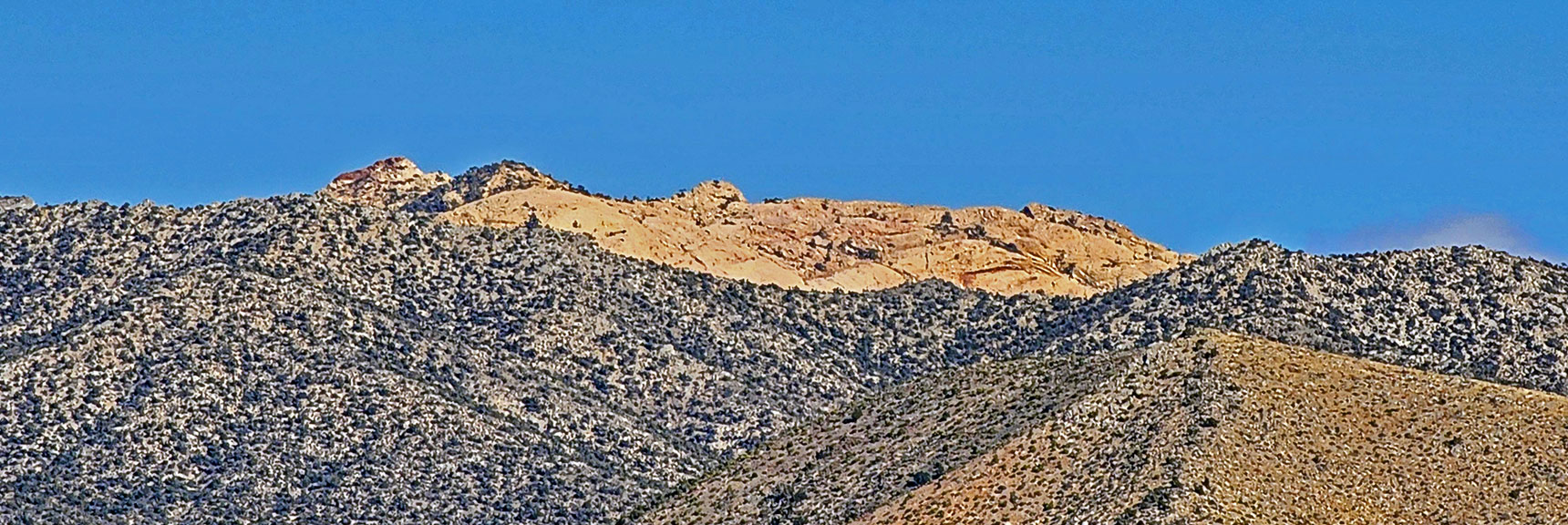 Larger View of Mt. Wilson. Easiest Summit Approach Up Salt Grass Road & Beyond. | Landmark Bluff Summit | Lovell Canyon, Nevada