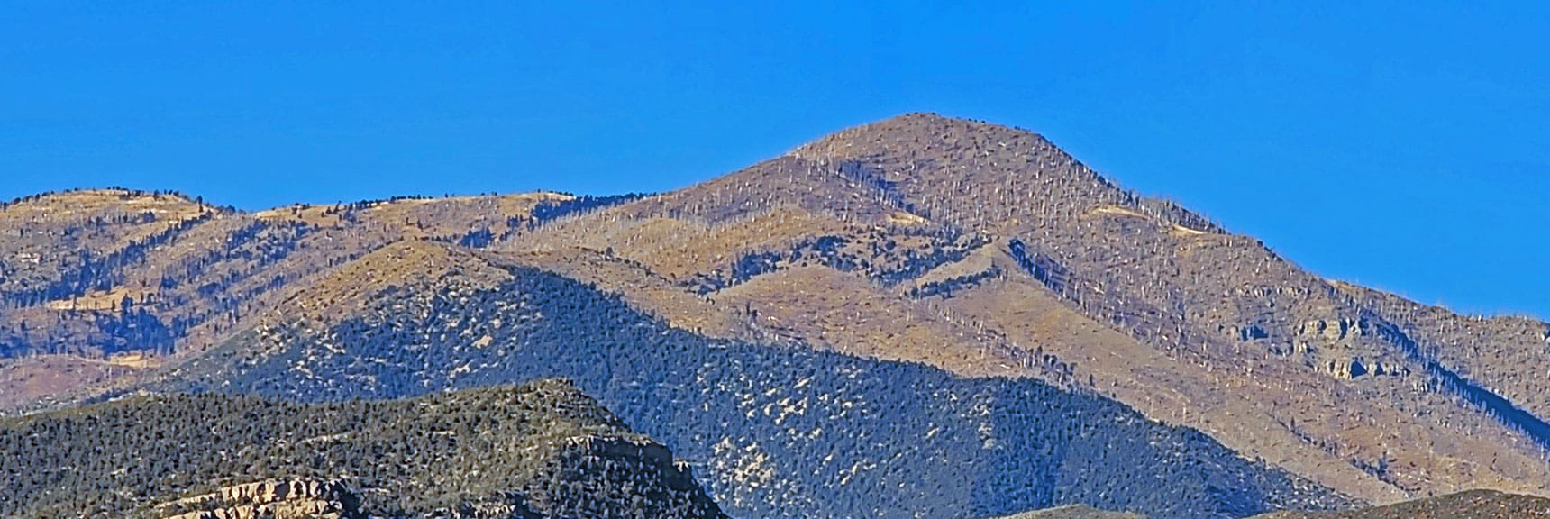 Large View of Griffith Peak, Burned in 2013 Carpenter Fire | Landmark Bluff Summit | Lovell Canyon, Nevada