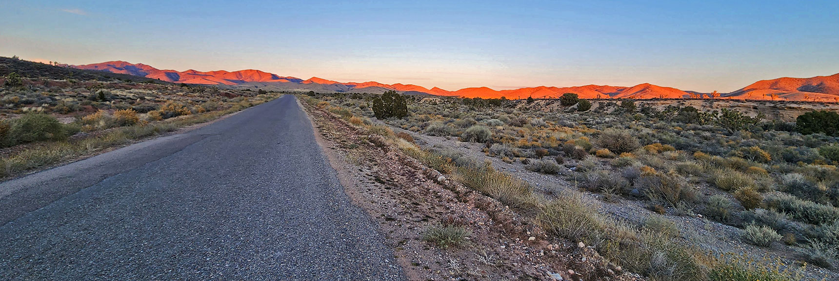 View North Up Lovell Canyon Road During Sunset | Landmark Bluff Summit | Lovell Canyon, Nevada