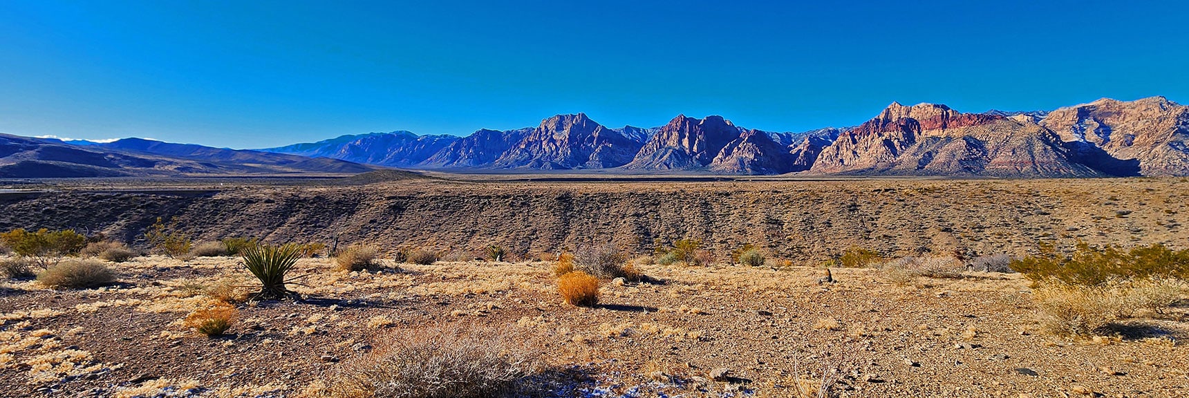 Southern Rainbow Mts. from Ridge Across Wash | 3 Basin Circuit | Calico Basin, Brownstone Basin, Red Rock Canyon, Nevada