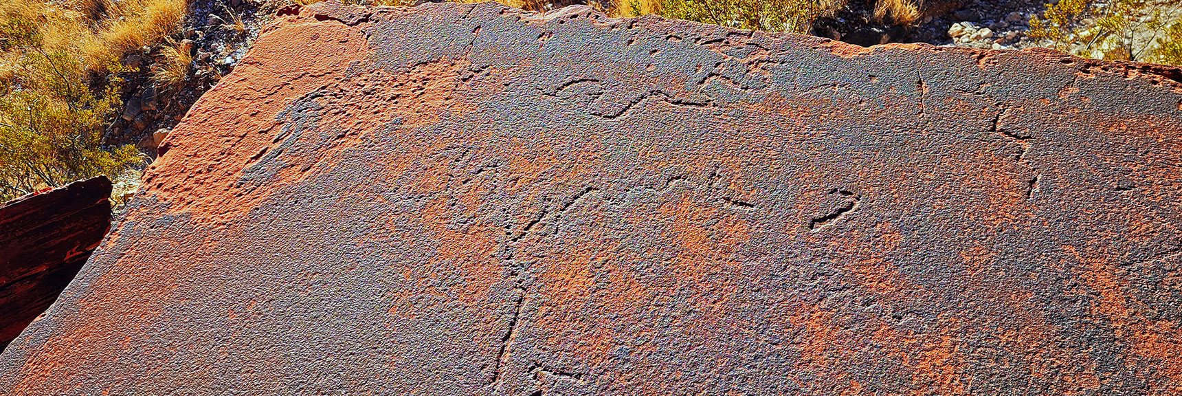 More Ancient Drawings on Top of Petroglyph Boulder | 3 Basin Circuit | Calico Basin, Brownstone Basin, Red Rock Canyon, Nevada