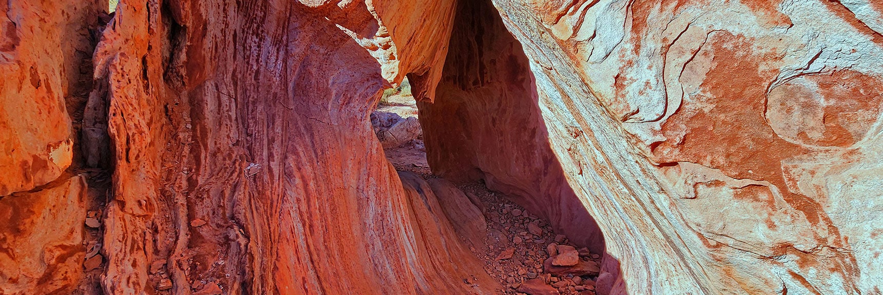 Artistic Sculpted Passage Through the Rock Formation | Lower Calico Hills Loop | Calico Basin & Red Rock Canyon, Nevada