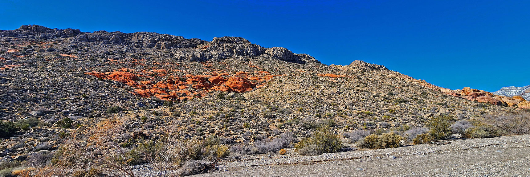 Upper Portion of Gray Cap Ridge and Peak | Brownstone Trail | Calico Basin | Brownstone Basin | La Madre Mountains Wilderness, Nevada