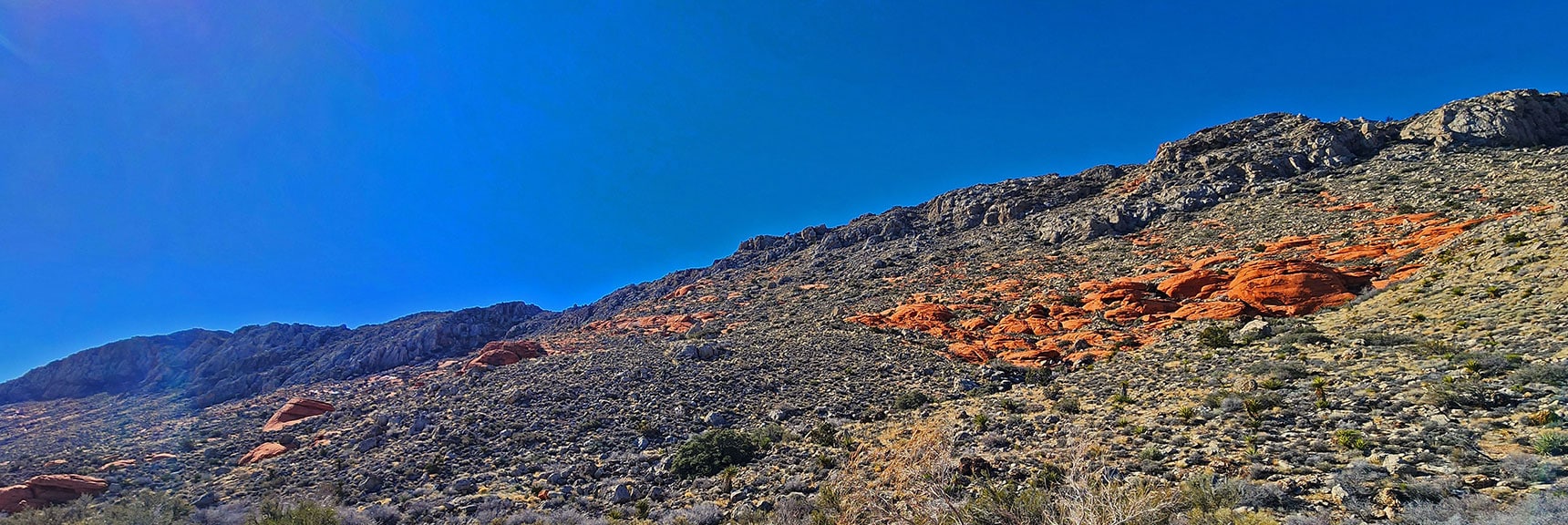 Lower Portion of Gray Cap Ridge and Peak | Brownstone Trail | Calico Basin | Brownstone Basin | La Madre Mountains Wilderness, Nevada