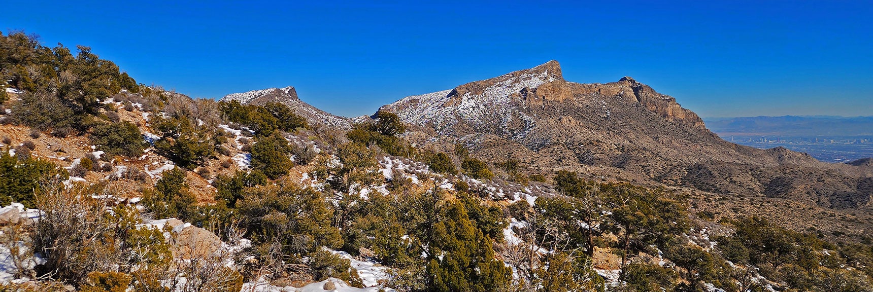 Gateway Peak to Left of Damsel Peak. Part of Damsel Peak Circuit Adventure. | Brownstone Trail | Calico Basin | Brownstone Basin | La Madre Mountains Wilderness, Nevada