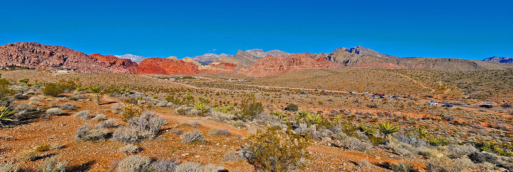 View from Freeway Trail Ridge Back to Gene's Trailhead and Calico Basin | Calico Basin Daily Workout Trails | Calico Basin, Nevada