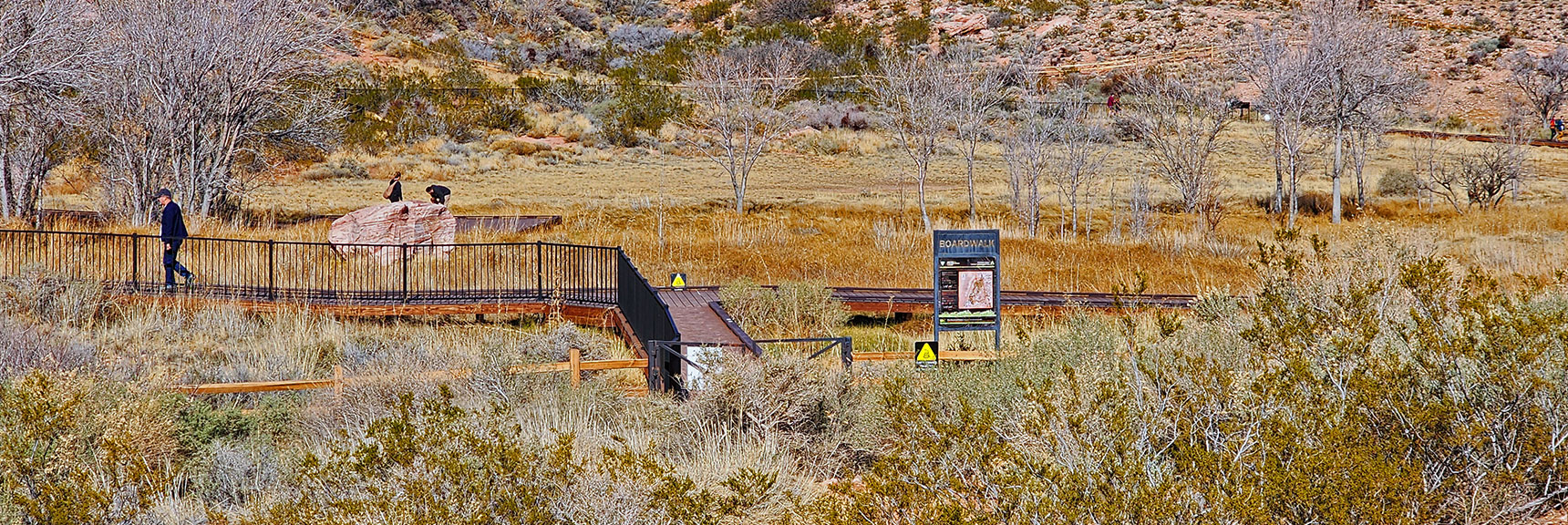 Descend from Red Spring Ridge to the Boardwalk with Its Many Interpretive Displays. | Calico Basin Daily Workout Trails | Calico Basin, Nevada