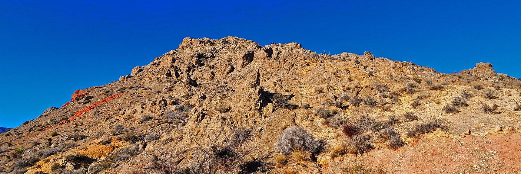 The Hill We're Circling Seen from Pink Goblin Pass Summit | Pink Goblin Loop | Calico Basin, Nevada