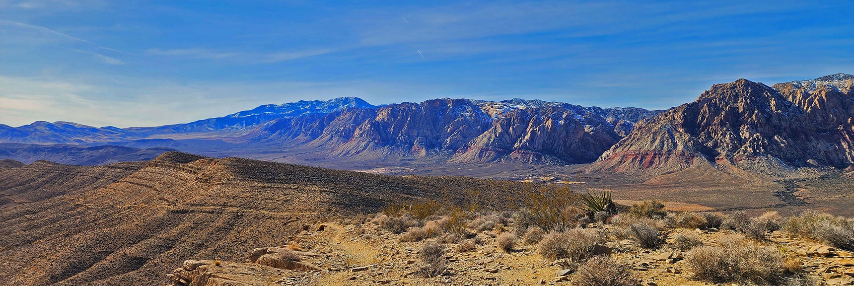 Spectacular Views of the Rainbow Mountains from Juniper Peak to Hidden Peak | Western High Ridge | Blue Diamond Hill, Nevada