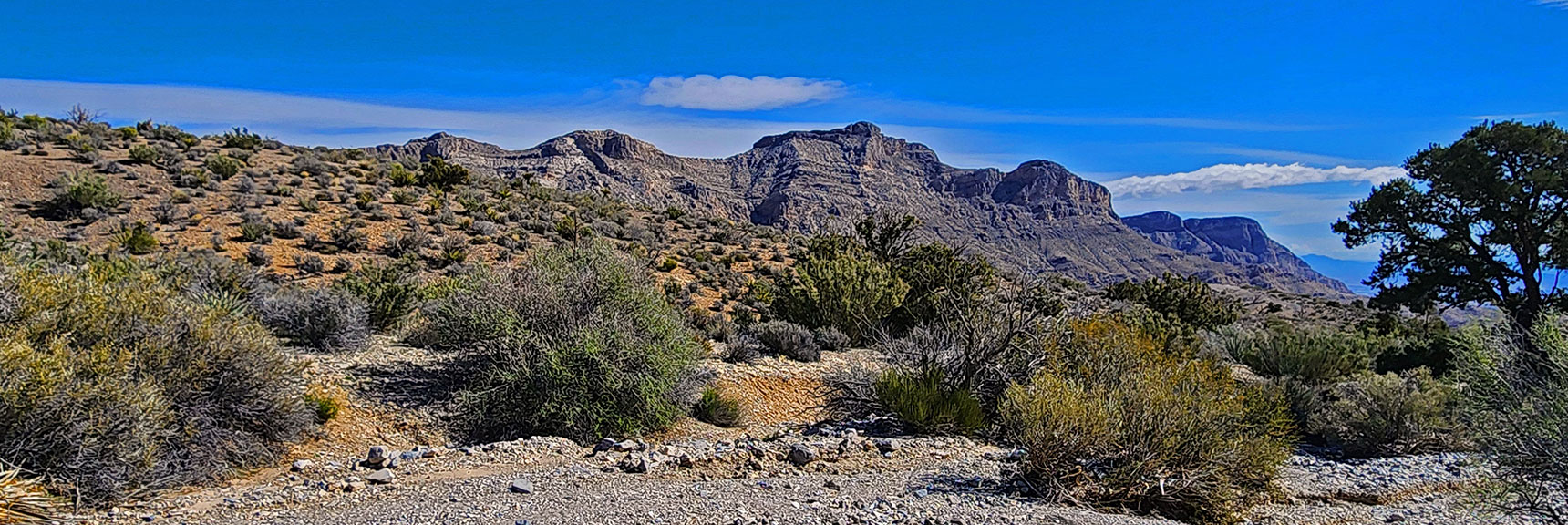 View Back to Summerlin Ridge and Larger Ridge Ridge Just North. | Damsel Peak Loop | Gateway Peak | Brownstone Basin, Nevada