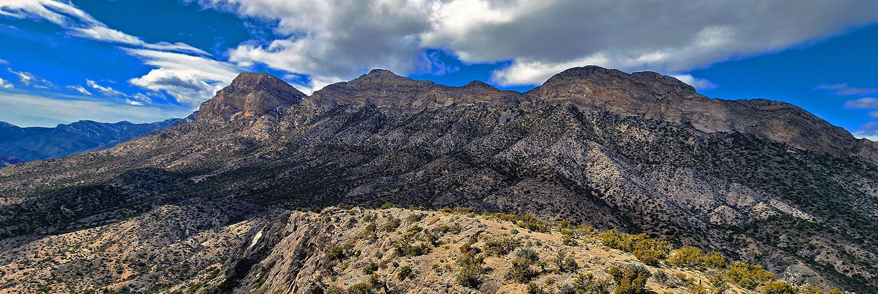 La Madre Mts. Ridgeline (Left to Right): El Padre Mt, La Madre Mt., Little La Madre. | Damsel Peak Loop | Gateway Peak | Brownstone Basin, Nevada