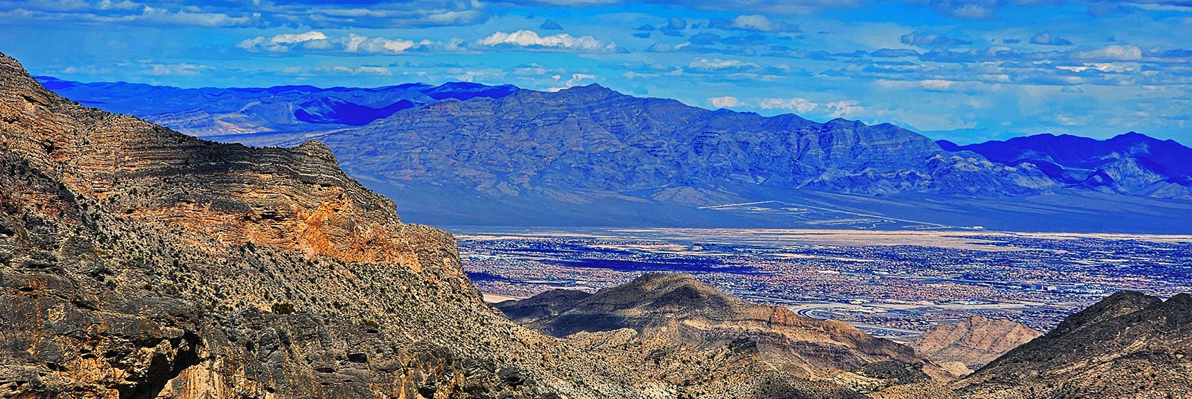 Gass Peak. Note Vegas County Gun Range Just Below. Upper End of Decatur Blvd. | Damsel Peak Loop | Gateway Peak | Brownstone Basin, Nevada