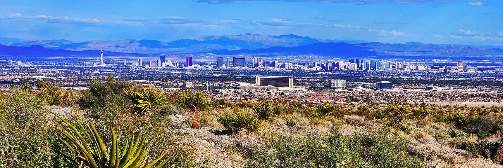 Best Evening View to Be Had of Las Vegas Strip! High Point on Horizon Beyond is Arizona Mt. Wilson. | Damsel Peak Loop | Gateway Peak | Brownstone Basin, Nevada
